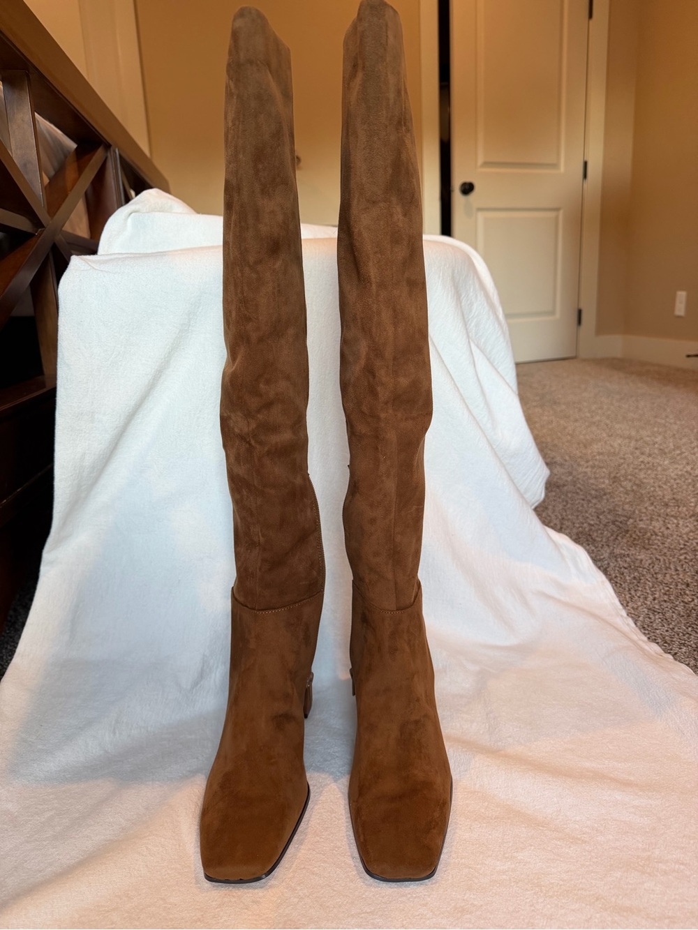 NWOT Nine West Chestnut Brown Suede Over-the-Knee Suede Boots - 10